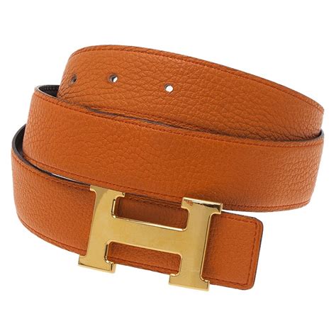 hermes cintura arancione|H leather belt Hermès Orange size 95 cm in Leather .